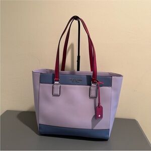 Kate Spade Cameron Lavender and purple color block
Leather Laptop Tote